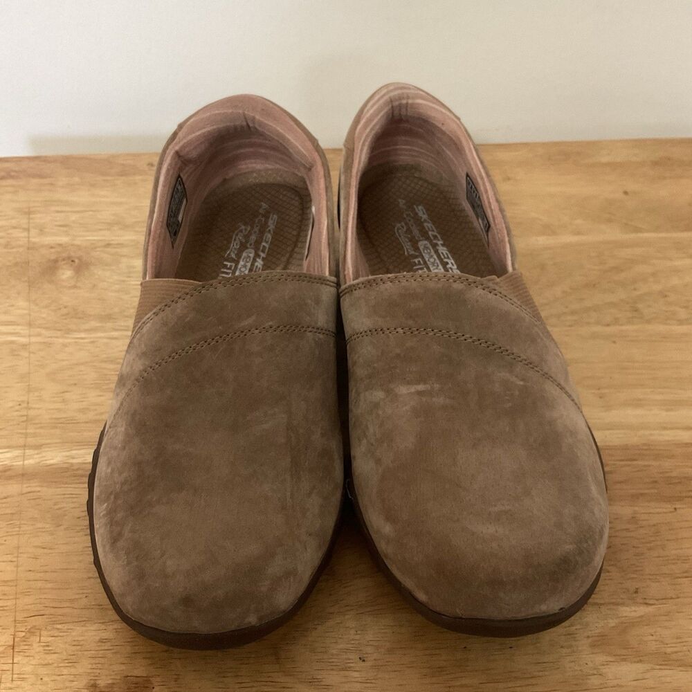 Skechers Womens Relaxed Fit Memory Foam Brown Slip On Comfort Shoes 7M 100377